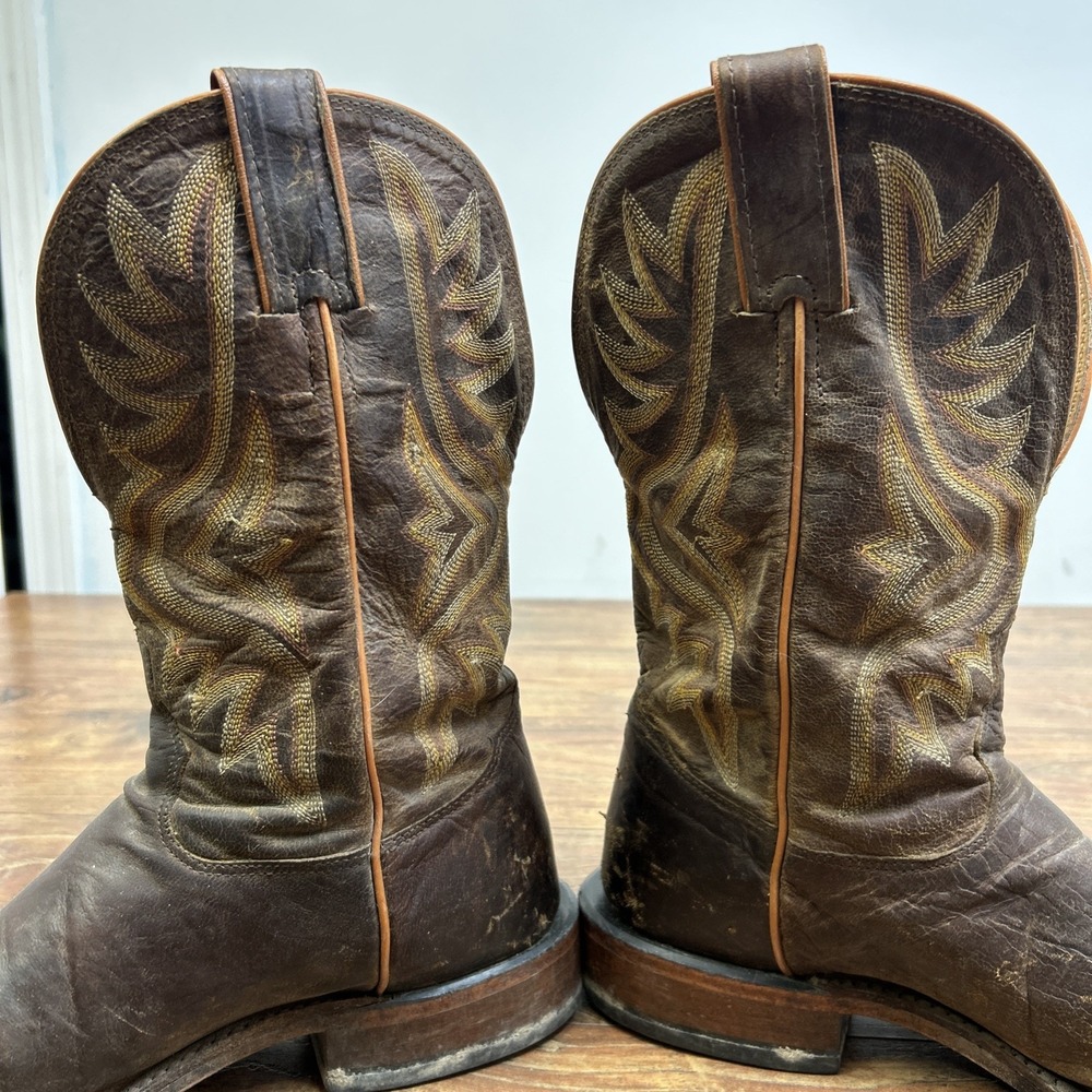 Tony Lama Men's Avett 11" Western Leather Boots-Honey Brown-Size: 8.5 D Rodeo - Picture 12 of 16